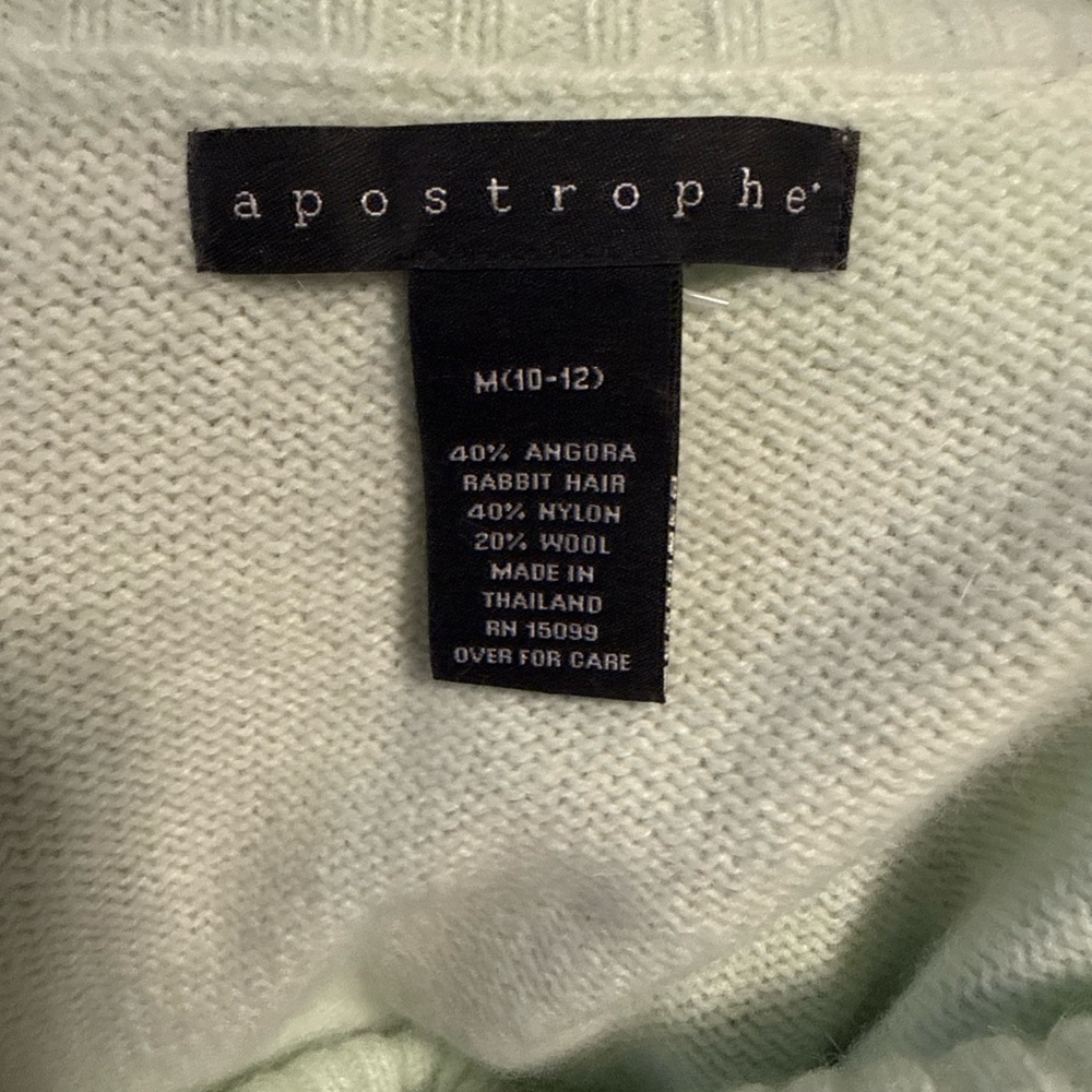 Apostrophe Pastel Mint Angora Blend Sweater